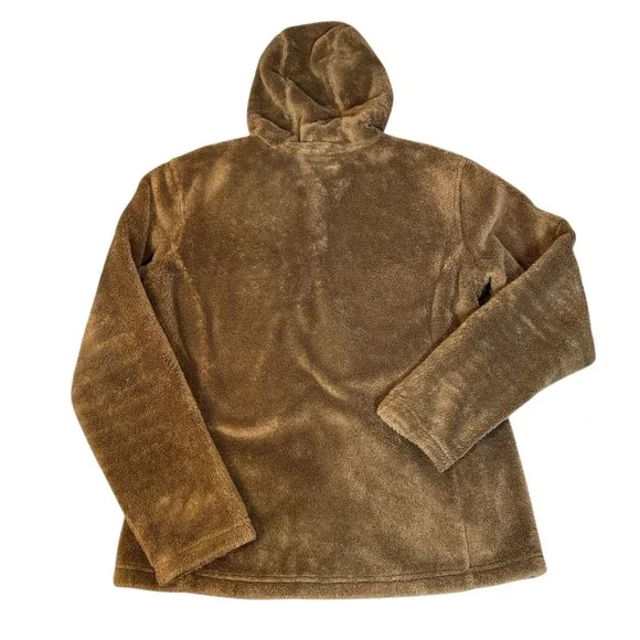 Marmot Women's Large Hooded Full Zip Fleece Jacket‎ Brown Plush Teddy Soft Cozy - Picture 8 of 8